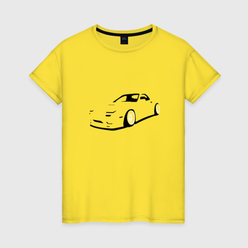 Женская футболка хлопок RX7, цвет желтый