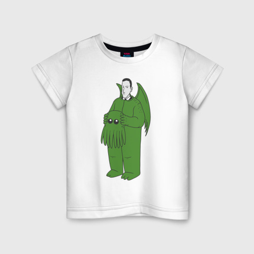 Детская футболка хлопок с принтом Лавкрафт, вид спереди #2