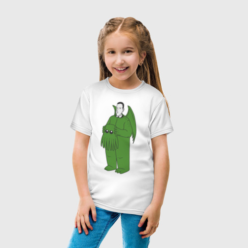Детская футболка хлопок с принтом Лавкрафт, вид сбоку #3