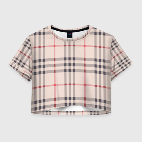 Женская футболка Cropp-top Светлая клетка Фото 01 Женская футболка Cropp-top Светлая клетка Фото 01