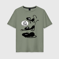 Женская футболка хлопок Oversize Not a cat!
