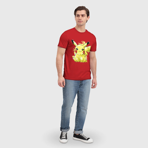 Мужская футболка 3D Пикачу, цвет 3D печать - фото 5