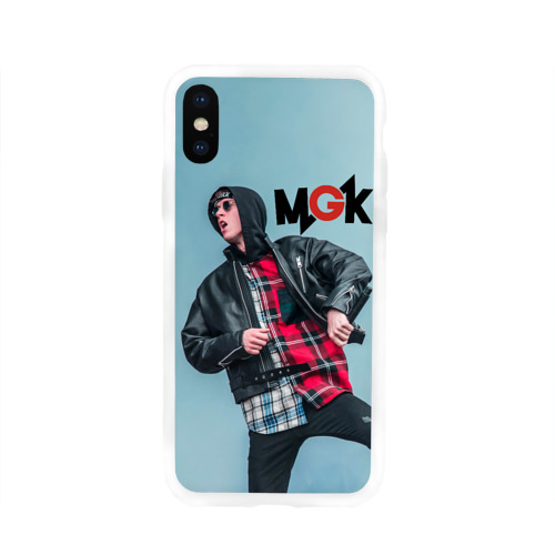Чехол для Apple iPhone X силиконовый глянцевый Machine gun kelly Фото 01 Чехол для Apple iPhone X силиконовый глянцевый Machine gun kelly Фото 01