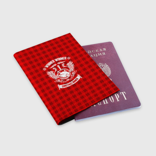 Обложка для паспорта матовая кожа CHRISTMAS DINNER PUBG - фото 3
