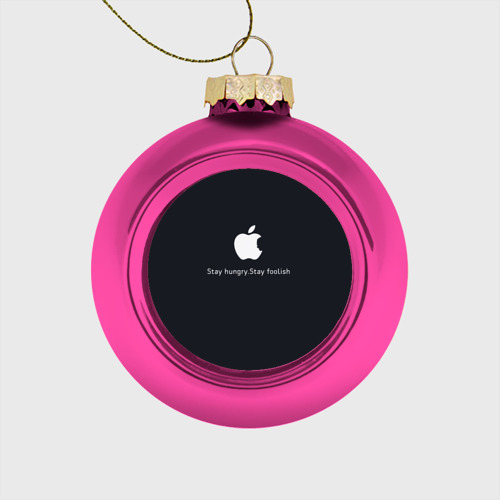 Стеклянный ёлочный шар Стив Джобс, цвет розовый