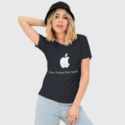 Женская футболка 3D Slim Стив Джобс - фото 2