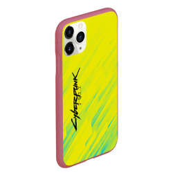 Чехол для iPhone 11 Pro Max матовый Cyberpunk 2077 yellow - фото 2