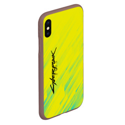 Чехол для iPhone XS Max матовый Cyberpunk 2077 yellow - фото 2