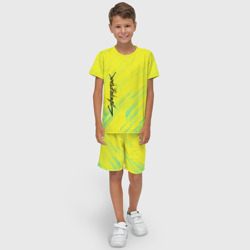 Детский костюм с шортами 3D Cyberpunk 2077 yellow - фото 2