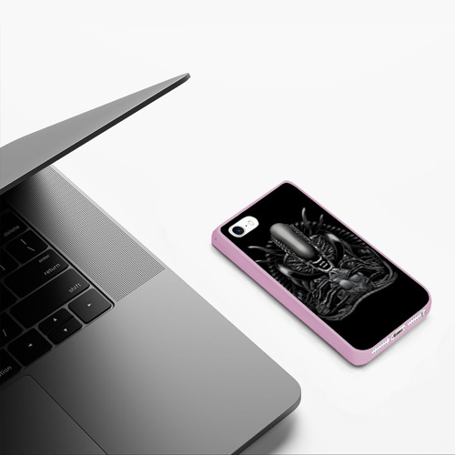 Чехол для iPhone 5/5S матовый Чужой и Его Прелесть, цвет розовый - фото 5