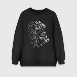 Женский свитшот oversize без начеса хлопок Лев