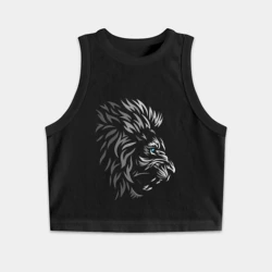 Женская укороченная майка-топ хлопок Лев