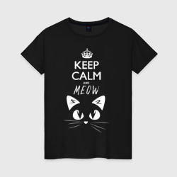 Женская футболка хлопок Keep calm and meow