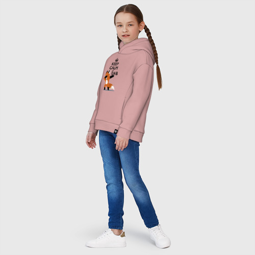 Детское худи Oversize хлопок Dab лиса, цвет пыльно-розовый - фото 5