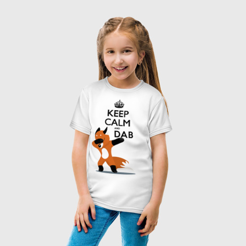 Детская футболка хлопок Dab лиса, цвет белый - фото 5