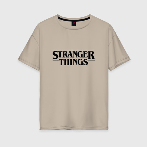 Женская футболка хлопок Oversize с принтом Stranger things Очень странные дела, вид спереди #2