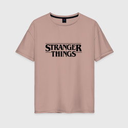 Женская футболка хлопок Oversize Stranger things Очень странные дела