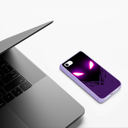 Чехол для iPhone 5/5S матовый Fortnite raven Фортнайт ворон, цвет светло-сиреневый - фото 5