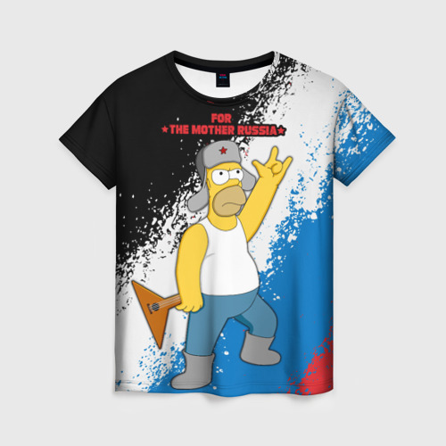 Женская футболка 3D Russian Homer, цвет 3D печать