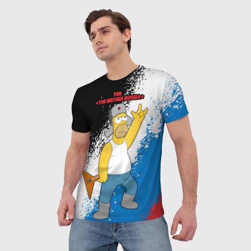 Мужская футболка 3D Russian Homer, цвет 3D печать - фото 3