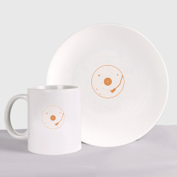 Набор: тарелка + кружка Солнечная пластинка