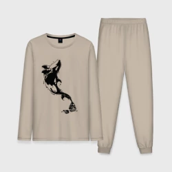 Мужская пижама с лонгсливом хлопок Чернильный дельфин