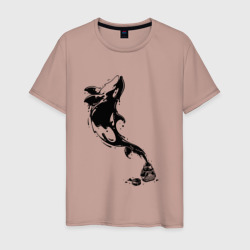 Мужская футболка хлопок Чернильный дельфин