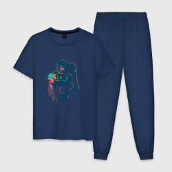 Мужская пижама хлопок Космическая медуза