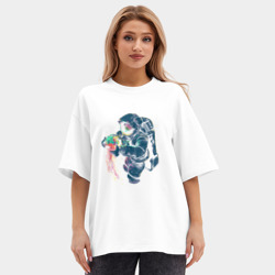 Женская футболка Oversize хлопок premium Космическая медуза - фото 2