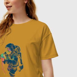 Женская футболка хлопок Oversize Космическая медуза - фото 2