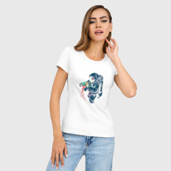 Женская футболка хлопок Slim Космическая медуза - фото 2