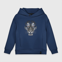 Детское худи Oversize хлопок Белый тигр