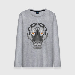 Мужской лонгслив хлопок Белый тигр