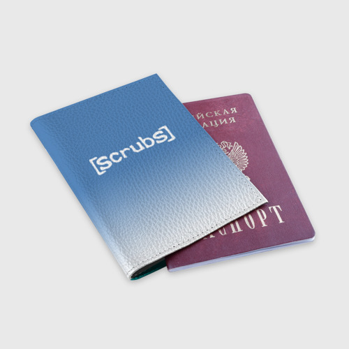 Обложка для паспорта матовая кожа Клиника, цвет бирюзовый - фото 3