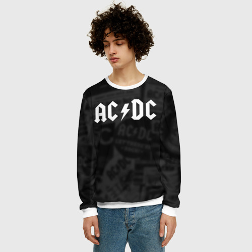 Мужской свитшот 3D AC/DC, цвет белый - фото 3