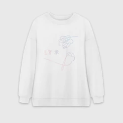 Женский свитшот oversize без начеса хлопок Bangtan Boys