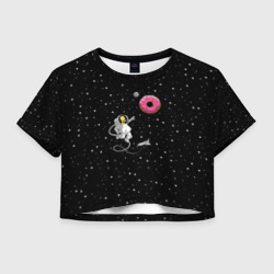 Женская футболка Crop-top 3D Homer Spaceman