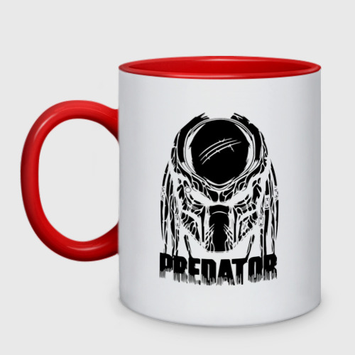 Кружка двухцветная Predator, цвет белый + красный