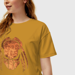 Женская футболка хлопок Oversize Хищник эмблема - фото 2