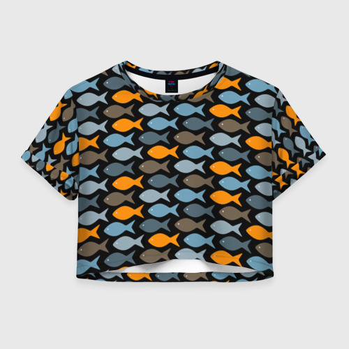 Женская футболка Crop-top 3D Рыбки, цвет 3D печать