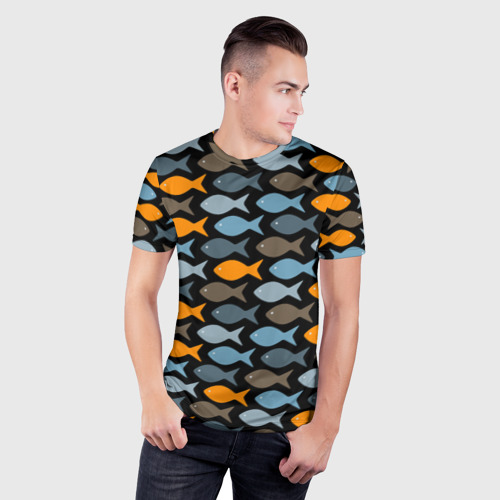 Мужская футболка 3D Slim Рыбки, цвет 3D печать - фото 3