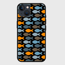 Чехол для iPhone 14 Рыбки паттерн