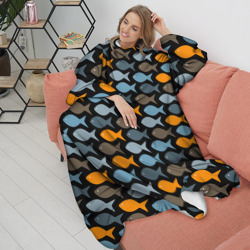 Плед с рукавами Рыбки паттерн - фото 2