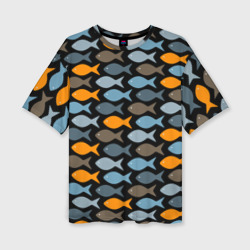 Женская футболка oversize 3D Рыбки