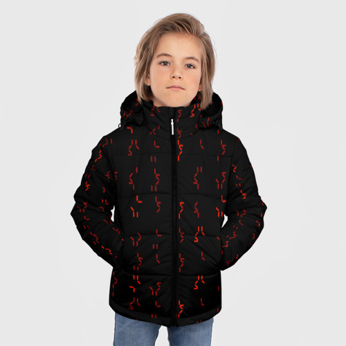 Зимняя куртка для мальчиков 3D Алфавит Хищников, цвет черный - фото 3