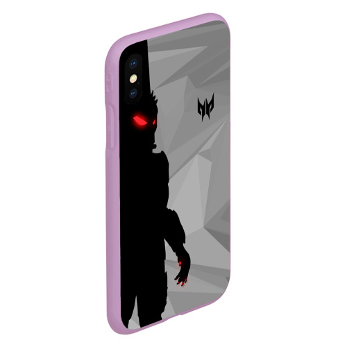 Чехол для iPhone XS Max матовый Хищник Predator, цвет сиреневый - фото 3