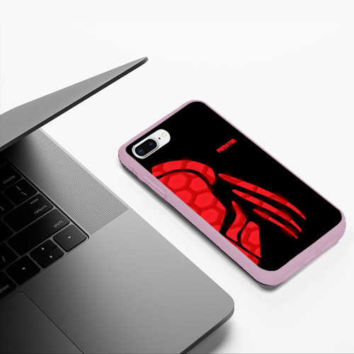 Чехол для iPhone 7Plus/8 Plus матовый Хищник Predator, цвет розовый - фото 5