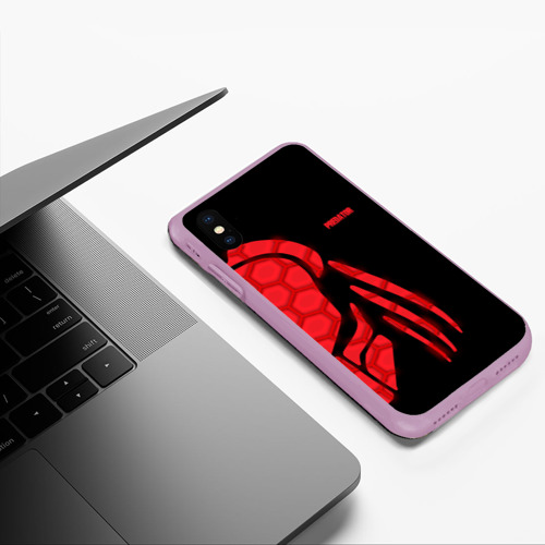 Чехол для iPhone XS Max матовый Хищник Predator, цвет сиреневый - фото 5