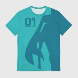 Мужская футболка 3D Хацуне Мику 01