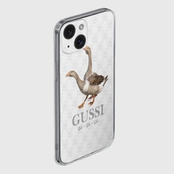 Чехол для iPhone 15 силиконовый с защитой камеры Гучи гучи - фото 2